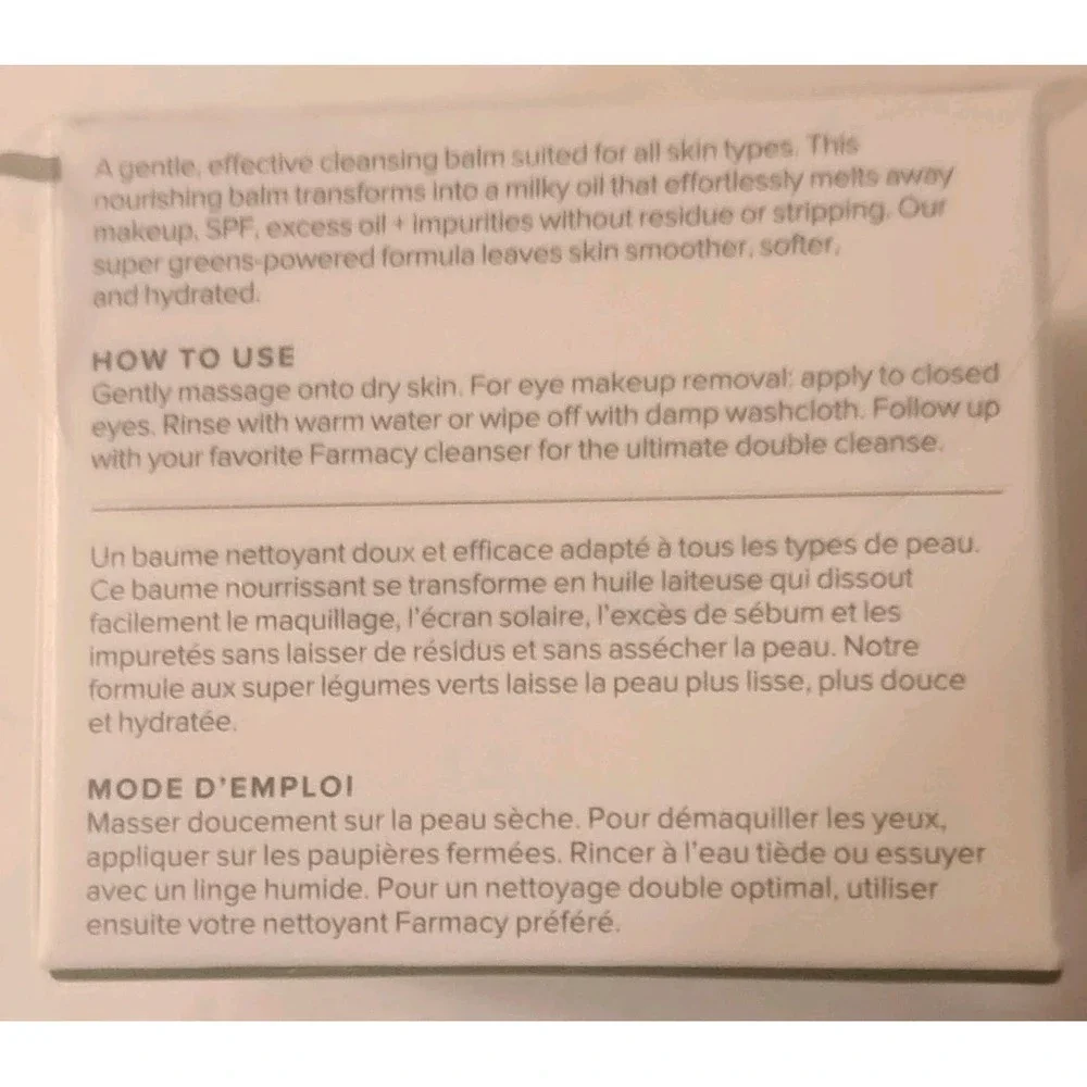 Farmacy Green Clean Cleansing Balm Super Greens Blend 1oz 30ml NIB - Picture 4 of 4